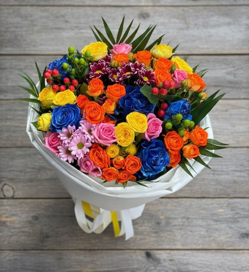 Букет цветов из: Розы и Хризантемы в Солдатском