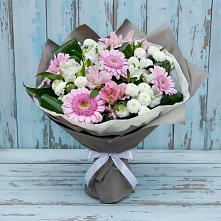 Букет цветов из:  Герберы, Альстромерии и Хризантемы в Солдатском