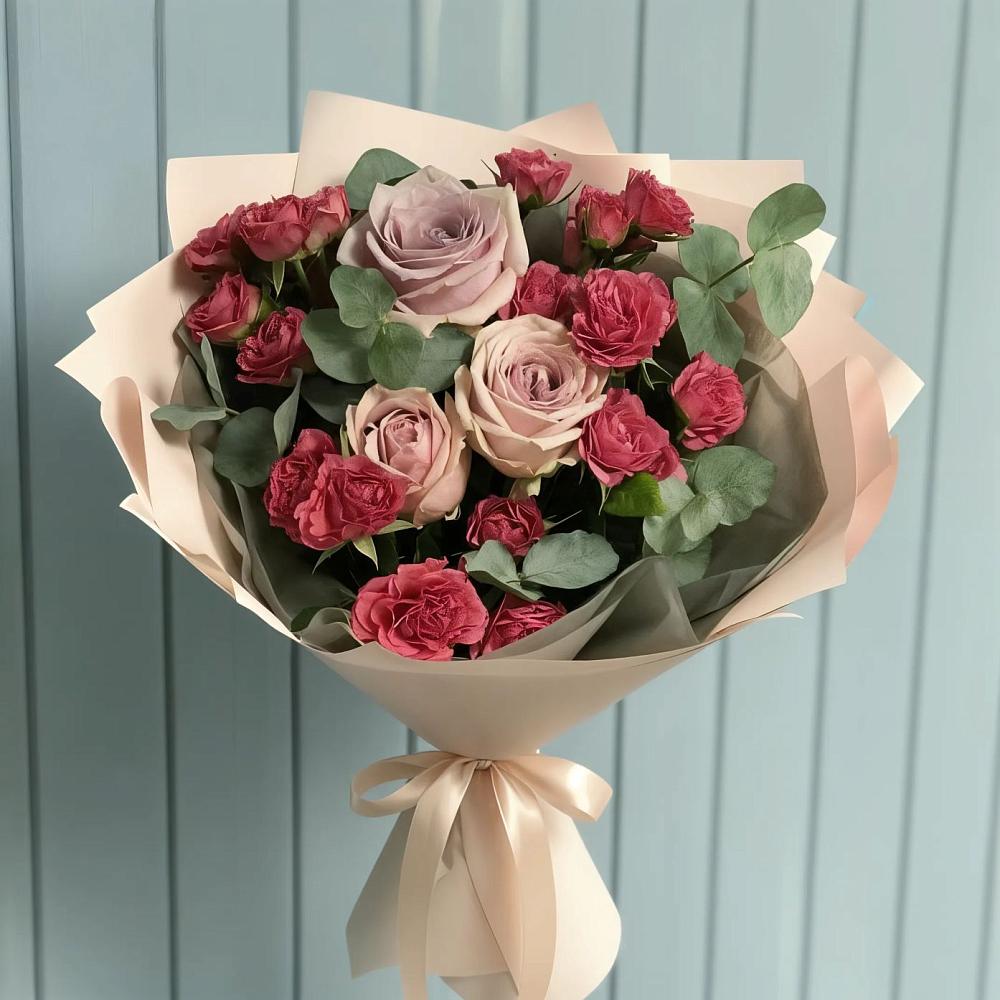 Букет цветов из: Гвоздики и Розы в Солдатском