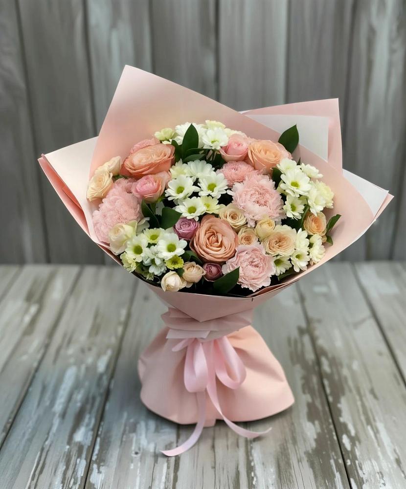 Букет цветов из: Гвоздики, Розы и Хризантемы в Солдатском