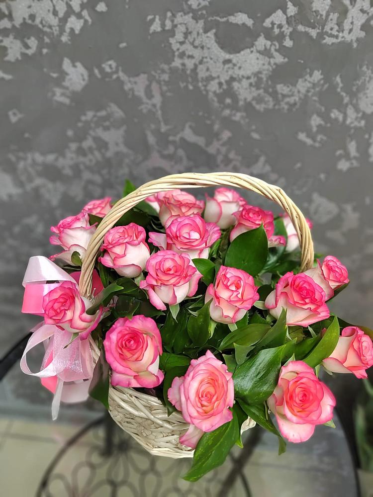 Цветочная композиция из Розы в корзине в Солдатском