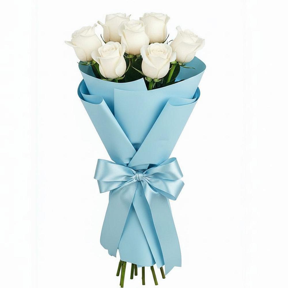 Букет 7 белых роз Проуд в Солдатском