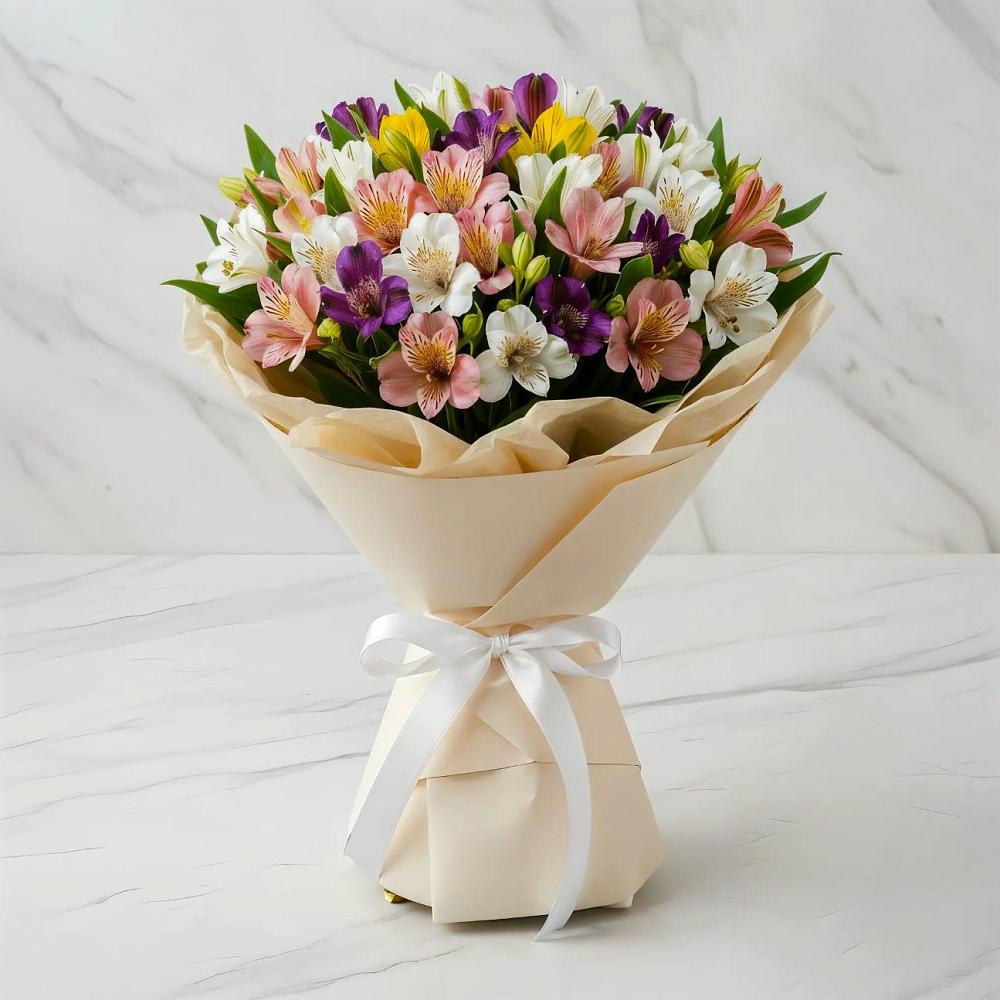 Букет цветов из: Альстромерии в Солдатском