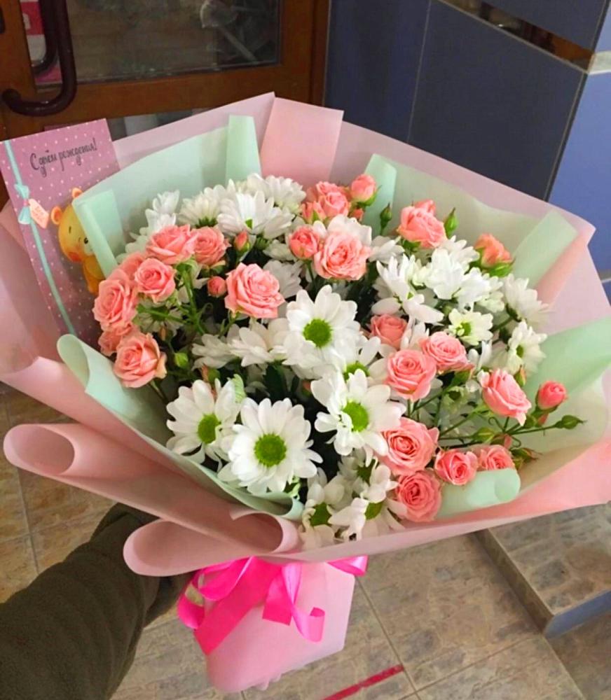 Букет цветов из: Розы и Хризантемы в Солдатском