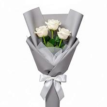 Букет 3 белые розы #REPLACE_PRED# Солдатском