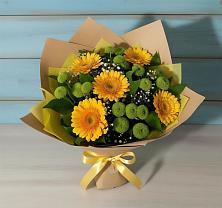 Букет цветов из:  Герберы и Хризантемы в Солдатском