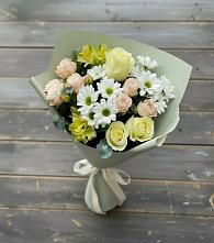 Букет цветов из:  Альстромерии, Розы и Хризантемы в Солдатском