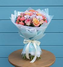 Букет цветов из:  Хризантемы и Розы #REPLACE_PRED# Солдатском