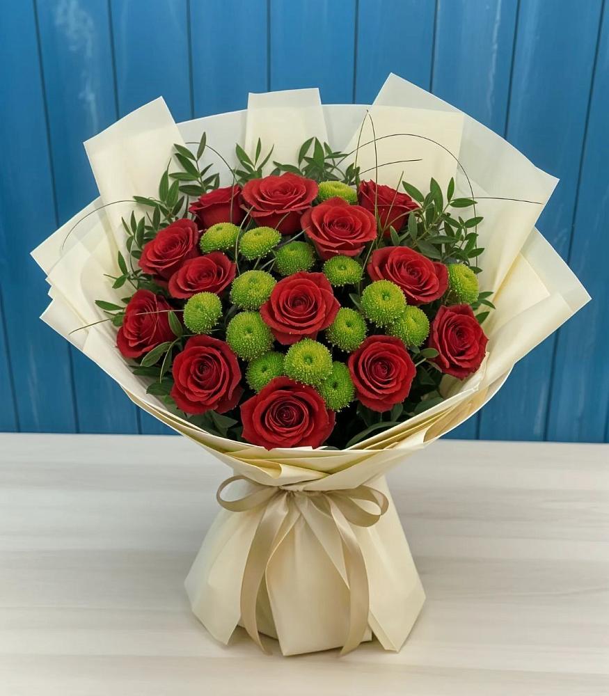 Букет цветов из: Розы и Хризантемы в Солдатском