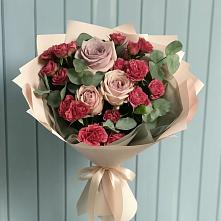 Букет цветов из:  Гвоздики и Розы в Солдатском