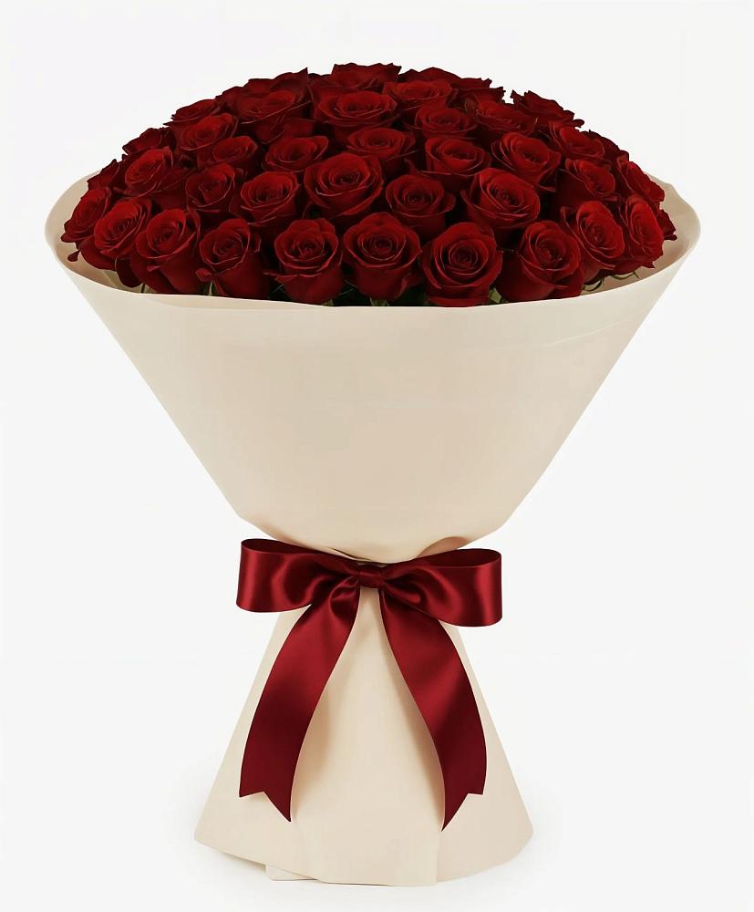 Букет 101 Бордовая роза Блэк Бакарра в Солдатском